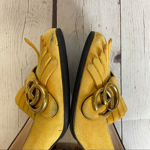 Gucci marmont double G suede fringe pumps - Picture 12 of 16